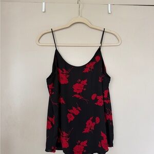 Bar III Floral Black and Red Women's Top
